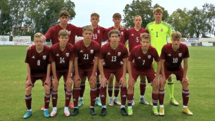 Latvijas U17 futbola izlasei rezultatīvs zaudējums pret melnkalniešiem