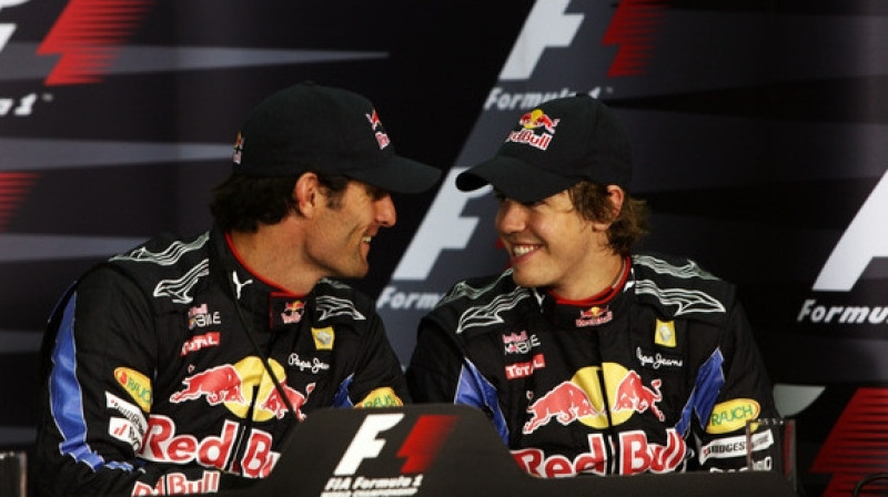 "Red Bull" piloti Marks Vēbers un Sebastjans Fetels
Foto: AP / AFP / Scanpix Sweden