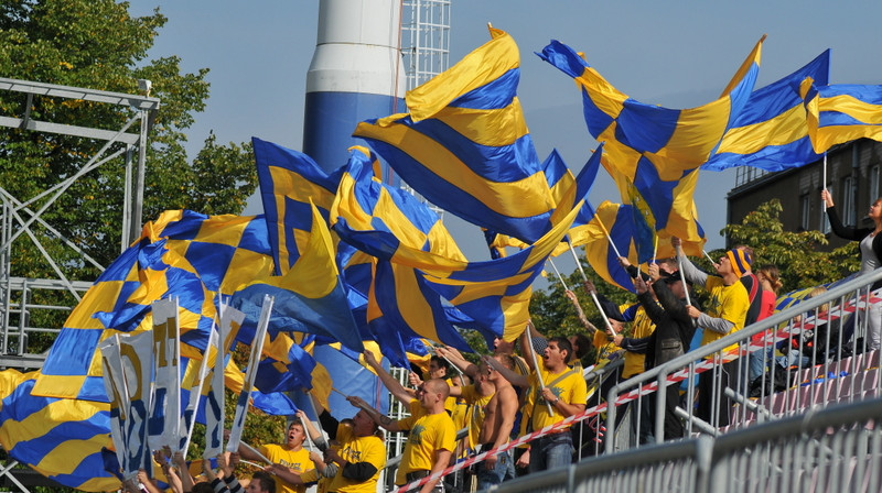 Vai sestdien pēc spēles ar "Liepājas metalurgu" ventspilnieku faniem būs iemesls līksmot un turpināt cerēt uz viņu komandas uzvaru čempionātā?
Foto: Romualds Vambuts, Sportacentrs.com