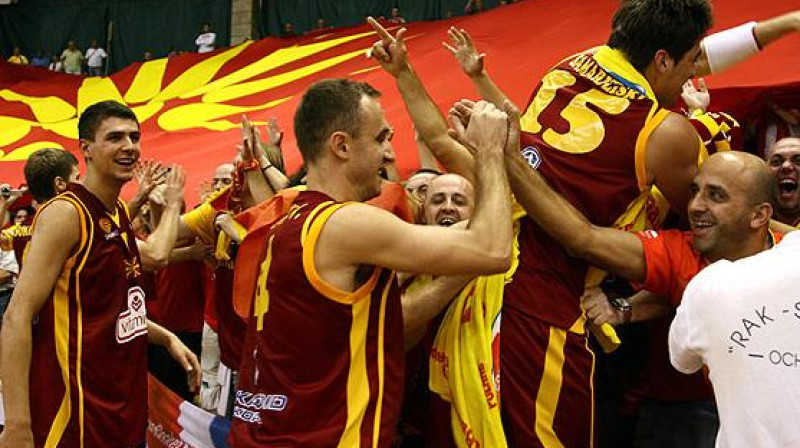 Maķedonija otrdien izcīnīja savā vēsturē pirmo uzvaru EČ finālturnīros
Foto: FIBA Europe, EuroBasket2009.org