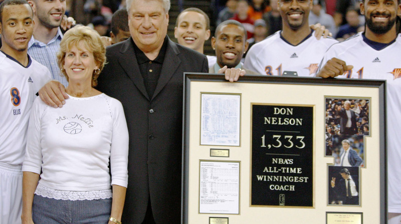 Dons Nelsons ir NBA visvairāk uzvaru izcīnījušais treneris, taču viņa ēra ''Warriors'' komandā ir beigusies. Foto: AP/Scanpix.