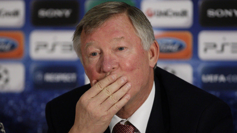 "Manchester United" galvenais treneris Sers Alekss Fergusons neslēpj sarūgtinājumu
Foto: AP/Scanpix