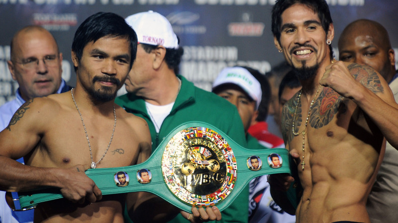 Menijs Pakjao un Antonio Margarito
Foto: AFP/Scanpix