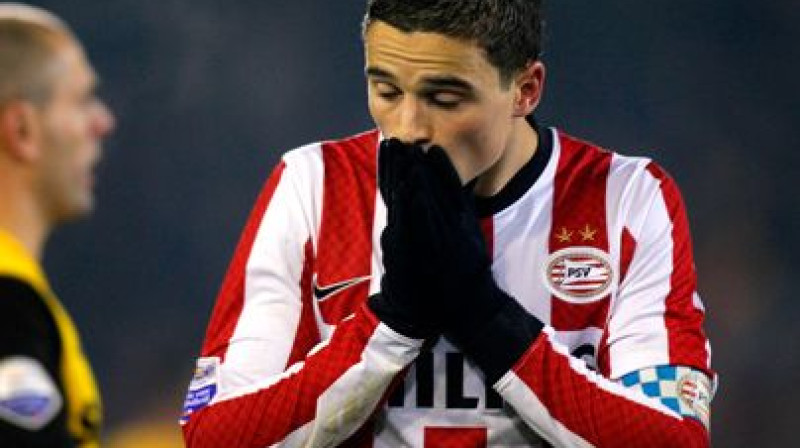 ''PSV'' kapteinis Ibrahims Afelajs pārdzīvo zaudējumu
Foto: psv.nl