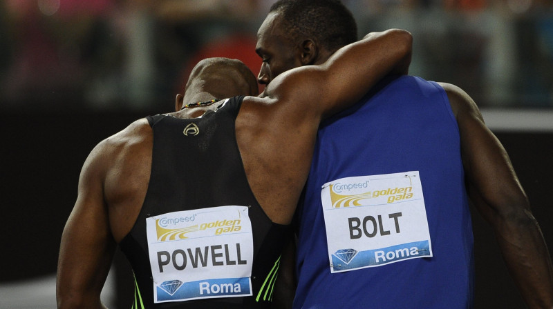 Asafa Pauels un Useins Bolts
Foto: AFP/Scanpix