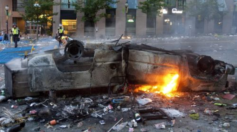 Šāda situācija Vankūveras centrā...
Foto: AP/Scanpix