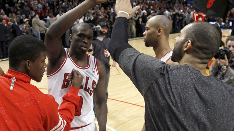 "Bulls" uzvaras metiena autors Luols Dengs 
Foto: AP/Scanpix