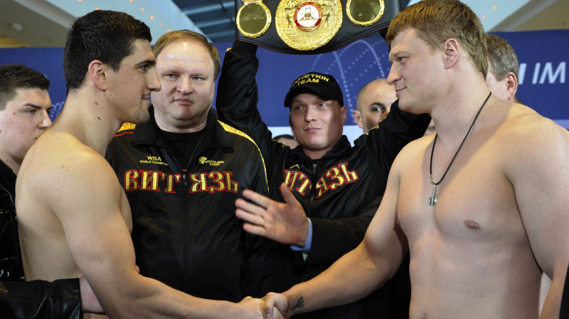 Marko Huks un Aleksandrs Povetkins
Foto: AFP/Scanpix