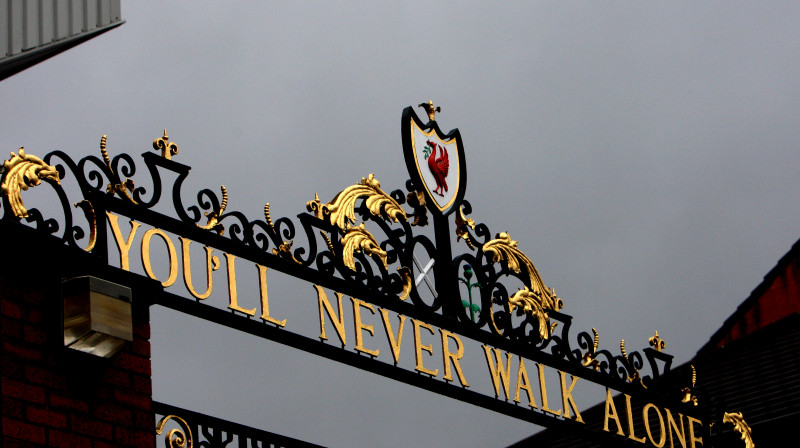 "Liverpool" stadiona vārti 
Foto: AP/Scanpix