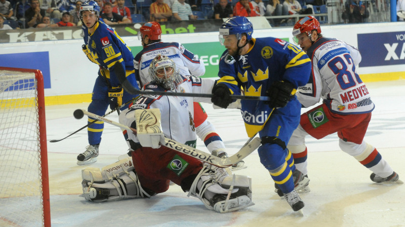 Pirms divām nedēļām krievi zviedrus pieveica 
Eirotūrē. Kā būs šoreiz? Foto: AFP/Scanpix