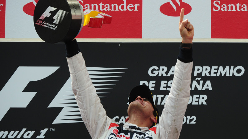 Pastors Maldonado izcīnījis pirmo uzvaru F1 karjerā 
Foto: AFP/Scanpix
