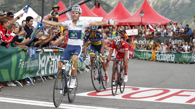 Alehandro Valverde, Alberto Kontadors un Joakims Rodrigess. Foto: AFP/Scanpix