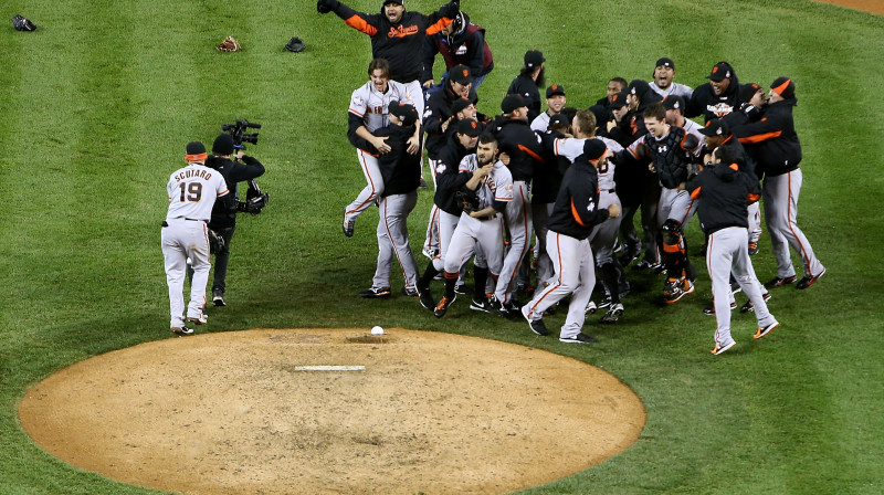 Sanfrancisko "Giants" triumfē 2012. gada "World Series" 
Foto: AFP/Scanpix