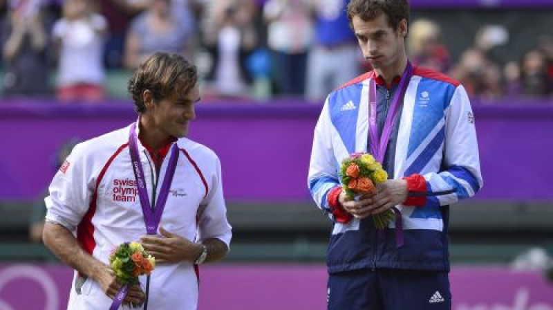 Londonas olimpiādē Endijs Marejs bija pakāpienu augstāk nekā Rodžers Federers. Kā būs Melburnā?
Foto: AFP/Scanpix