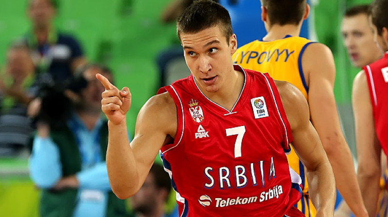 Uzbrūkošais aizsargs Bogdans Bogdanovičs 2011. gadā Liepājā un Rīgā kļuva par pasaules vicečempionu junioriem
Foto: www.fibaeurope.com