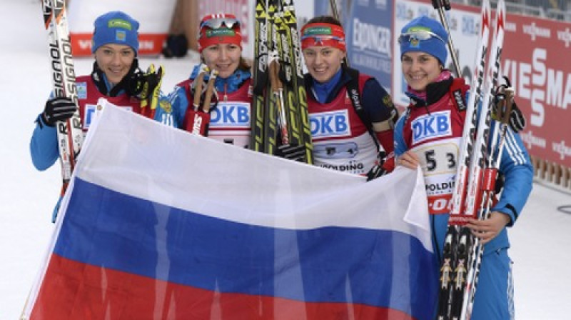 Olga Zaiceva, Jekaterina Glazirina, Olga Viluhina un Irina Stariha
Foto: AFP/Scanpix