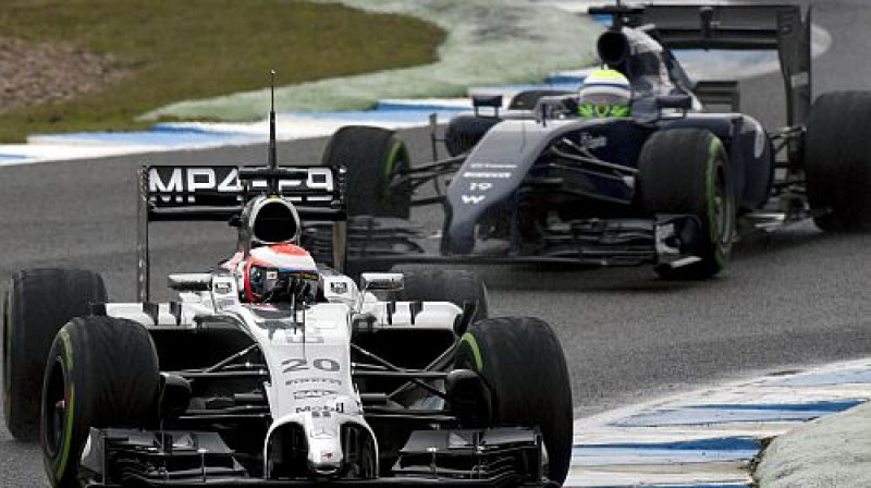 Magnusens un Masa F1 testos Heresā
Foto: AFP/Scanpix