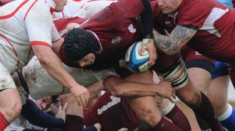 Latvijas regbisti cīņā pret dāņiem
Foto: Rugbylatvia.com/