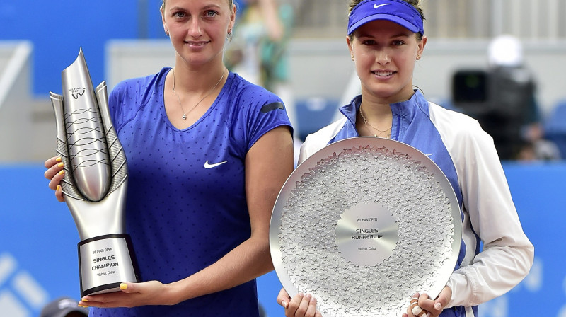 Petra Kvitova un Juženija Bušāra
Foto:Reuters/Scanpix