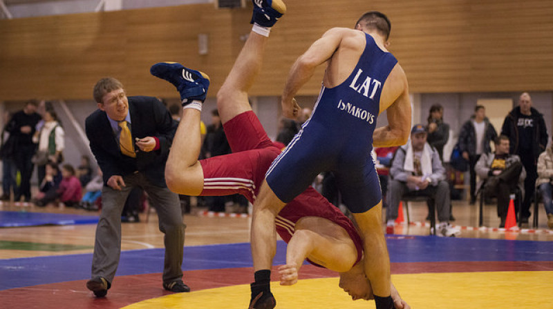 Aleksandrs Višņakovs valsts čempionātā
Foto: Pāvels Jerohins, Latvijas Cīņas federācija