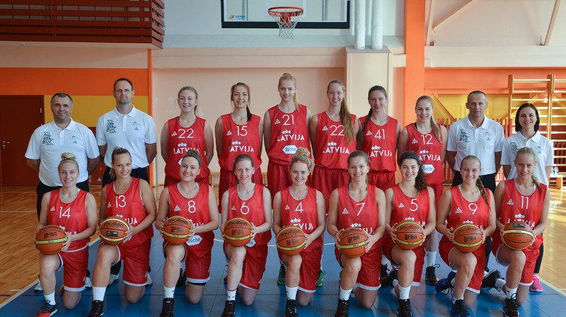 Latvijas U18 izlase: jācīnās par atgriešanos Eiropas čempionāta virslīgā.
Foto: basket.lv