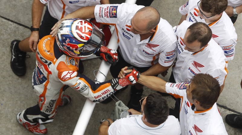 Pedrosa pēc uzvaras kvalifikācijā Sepangā
Foto: TT NYHETSBYRÅN/Scanpix