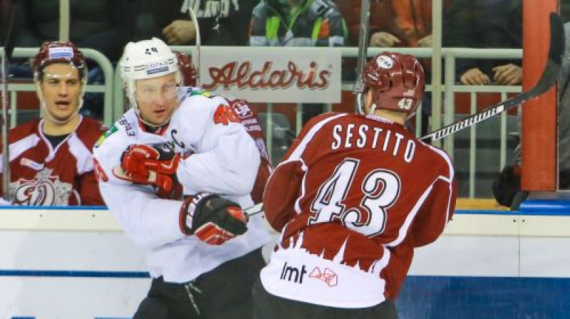 Tims Sestito pret "Metallurg"
Foto: Dmitrijs Suļžics/F64