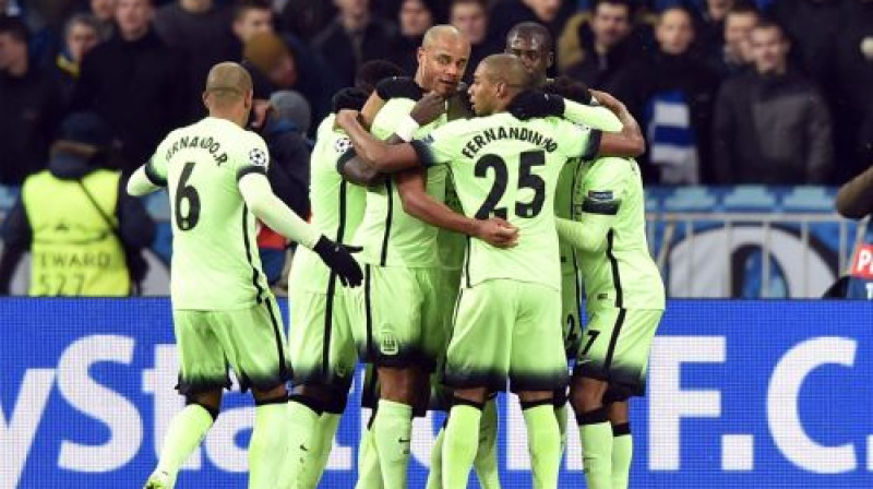 ''Manchester City'' nācās izlikt lielas pūles, lai svinētu uzvaru pār ''Dynamo''
Foto: AFP/Scanpix