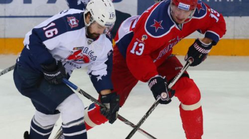 Kaspars Daugaviņš pret CSKA
Foto: Jeļena Rusko/Cska-hockey.ru