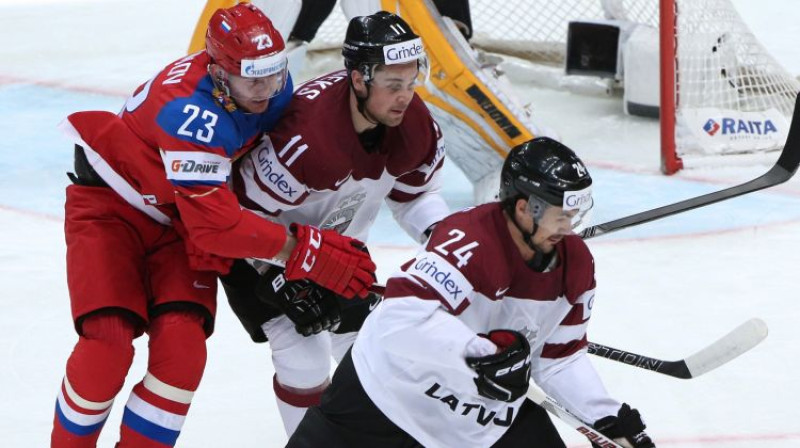 Kristaps Sotnieks un Miķelis Rēdlihs pret Krieviju
Foto: Artyom Korotayev/TASS/Scanpix