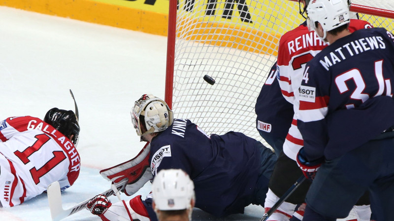 Rezultātu atklāja vārtu priekšā centīgais Brendans Galagers
Foto: TASS/Scanpix