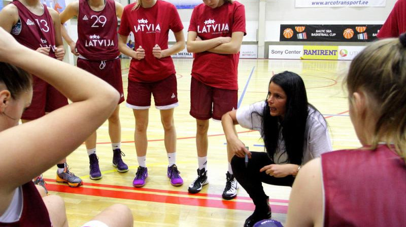 Latvijas U17 izlases galvenā trenere Līga Alilujeva.
Foto: basket.ee