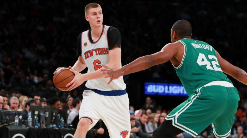 Kristaps Porziņģis pārbaudes spēlē pret Bostonu
Foto: AFP/Scanpix