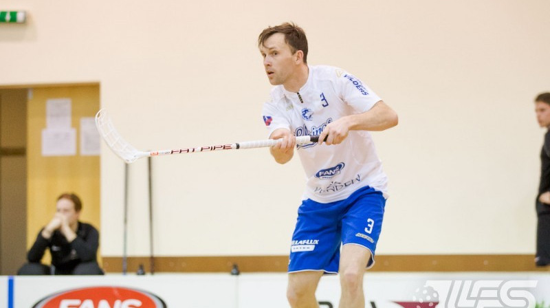 Andris Malkavs pēdējā spēlē izcēlās ar sešiem punktiem
Foto: Floorball.lv