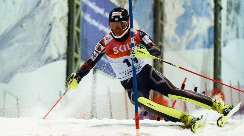 Abu dienu uzvarētājs K.Zvejnieks "Snow arena" trasē. Foto: Infoski.lv, Emīls Lukšo.