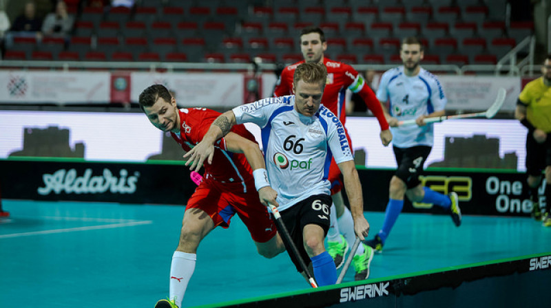 Šoreiz igauņiem neizdevās līdz galam iekost čehiem
Foto: Ritvars Raits, IFF Floorball