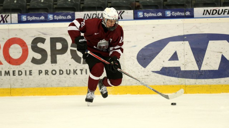 Latvijas U-18 izlases uzbrucējs Emīls Ģēģeris
Foto: Jan Korsgaard