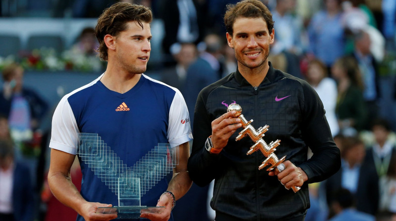 Dominiks Tīms un Rafaels Nadals Madrides finālā
Foto: Reuters/Scanpix