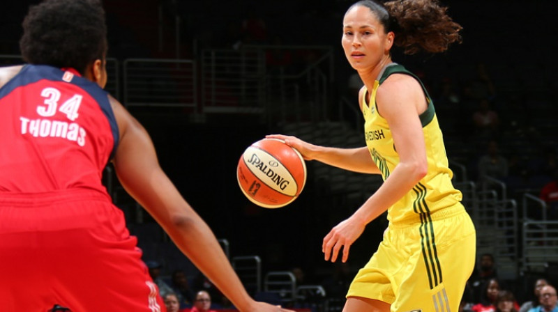 Sjū Bērda 1. septembra spēlē pret "Mystics"
Foto: WNBA