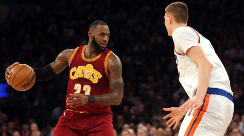 Lebrons Džeimss un Kristaps Porziņģis
Foto:  USA Today Sports/Scanpix