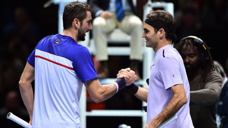 Marins Čiličs un Rodžers Federers
Foto: AFP/Scanpix