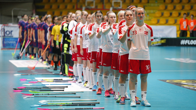 Dānijas izlase pašlaik turnīrā spēlē ļoti pārliecinoši
Foto: IFF Floorball