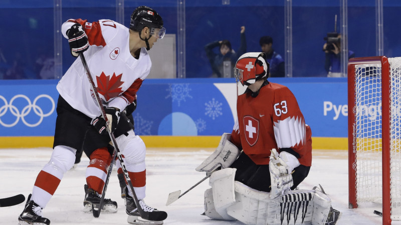Kanādas izlases kapteinis Renē Burks šodien guva divus vārtus pret Šveici
Foto: Reuters/Scanpix