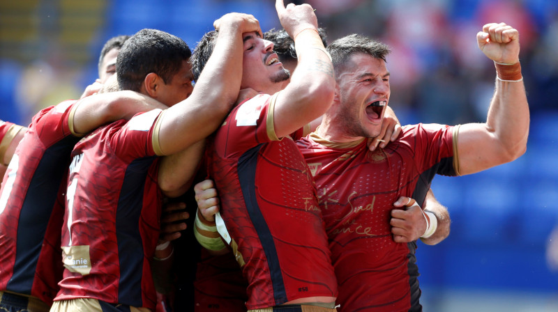 Perpiņānas "Catalan Dragons" spēlētāji
Foto: Action Images/Scanpix