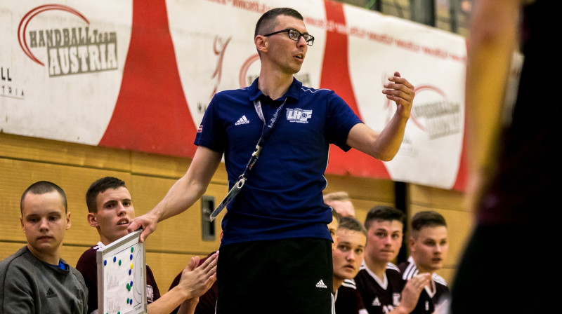 Latvijas U-18 izlases treneris Arnolds Straume
Foto: OHB / Pucher