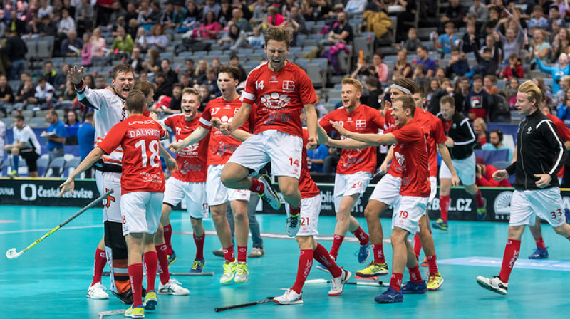 Lai gan Igaunijas izlasei bija milzīgs pārsvars laukumā, dāņi šoreiz izrādījās spēcīgāki
Foto: IFF Floorball