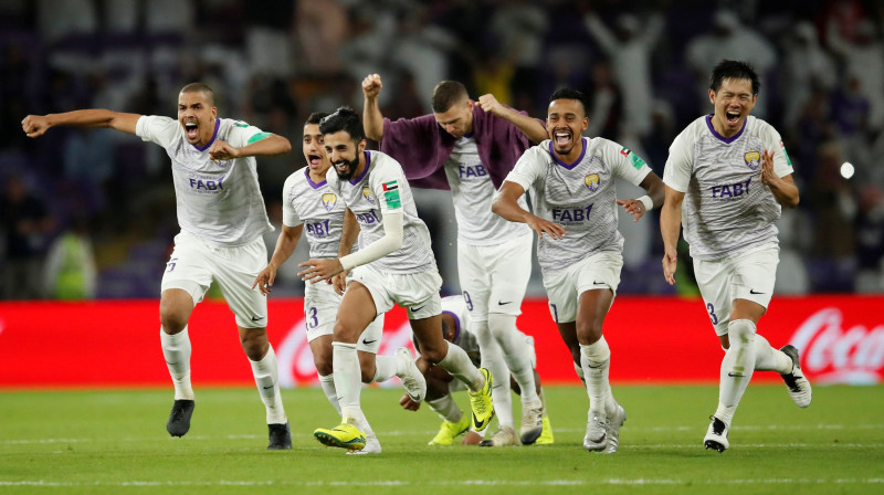 "Al Ain" futbolisti pēc uzvaras. Foto: Reuters/Scanpix