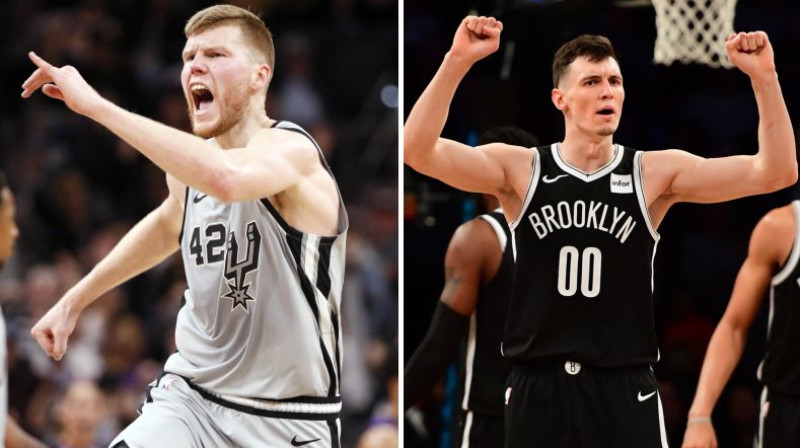 Dāvis Bertāns un Rodions Kurucs. Foto: USA Today Sports/AFP/Scanpix