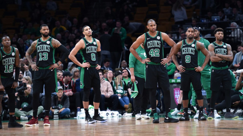 Bostonas "Celtics" spēlētāji. Foto: Reuters / Scanpix