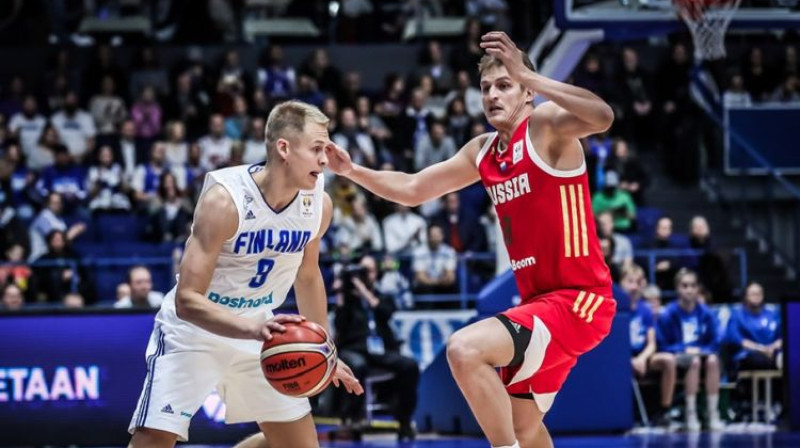 Somijas izlases basketbolists Sasu Salins iepriekšējā mačā pret Krieviju. Foto: FIBA